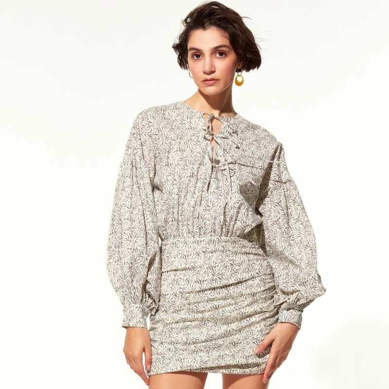 Carlotte Dress In White Printed Poplin 6 Carlotte Dress In White Printed Poplin - Image 4