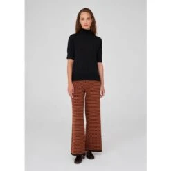 Geometric Pattern Straight Knitwear Trousers - Brown 12 Geometric Pattern Straight Knitwear Trousers - Brown -Maison Close Sales jaoac4zlkfo4shkxzb4c