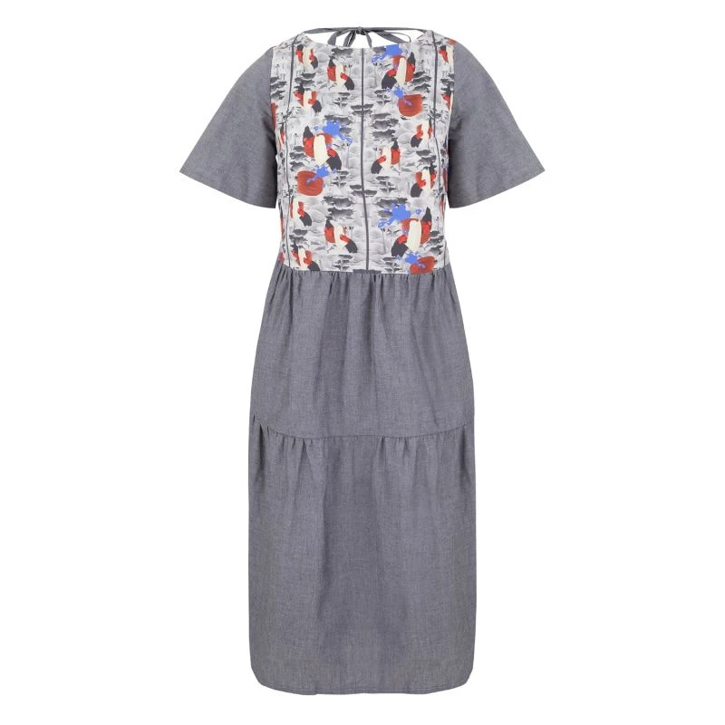 Ami Dress Cotton Chambray With Graffiti Art Print 3 Ami Dress Cotton Chambray With Graffiti Art Print