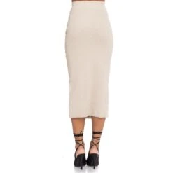 High-Slit Knit Midi Skirt -Maison Close Sales jgtdjmcshgqxhqd20uan