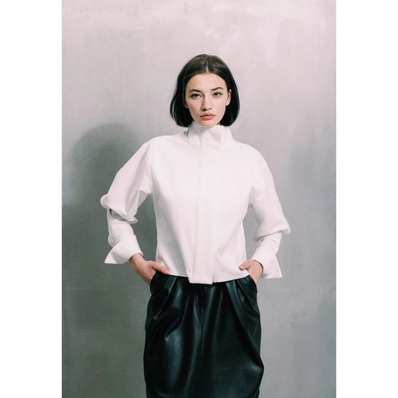 Designer Ecru Cotton Shirt 4 Designer Ecru Cotton Shirt - Image 2