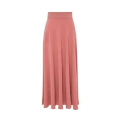 Flowy Crepe Maxi Skirt In Rose Tan