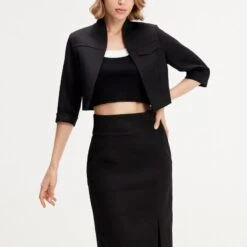 Front Slit Pencil Skirt - Black -Maison Close Sales jupe tailleur crayon fendue devant 78a07144a32d07dfc3e0f4c1723963e3