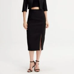 Front Slit Pencil Skirt - Black -Maison Close Sales jupe tailleur crayon fendue devant d878ad37bdb6f0e5024c44606e822ecd