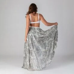 Grace - Silver Fairy Dust 100% Silk Maxi Skirt 17 Grace - Silver Fairy Dust 100% Silk Maxi Skirt -Maison Close Sales kadxq7kdpqeigljozx9z