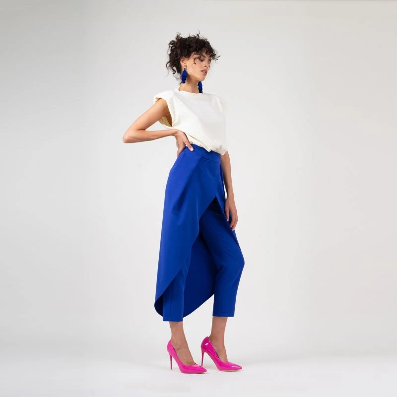 Electric Blue Pants With Skirt 5 Electric Blue Pants With Skirt - Image 3