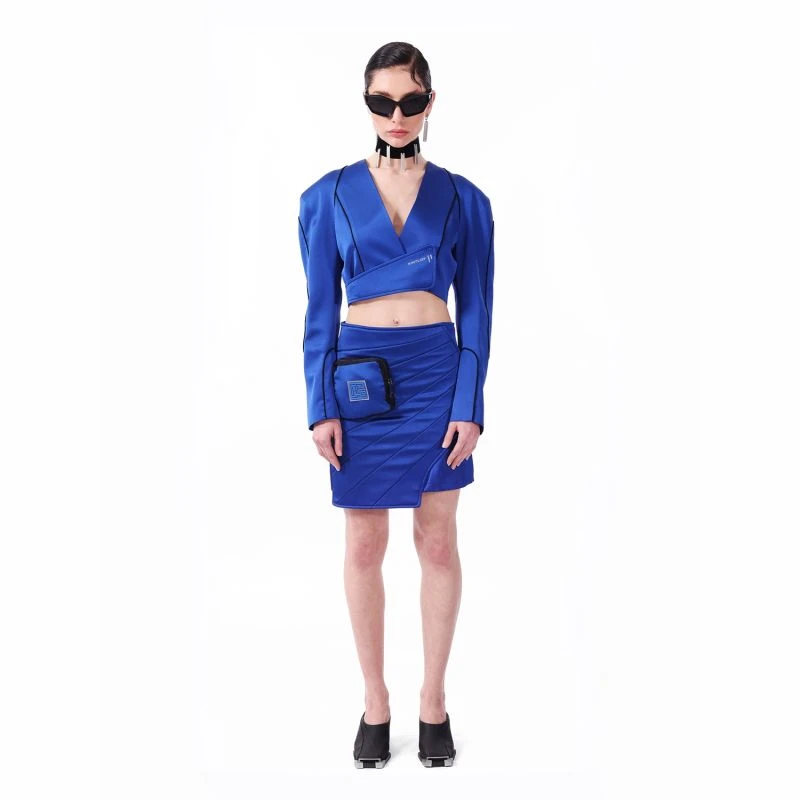 Kntgly Super Woman Limited Edition Blue Satin Skirt 5 Kntgly Super Woman Limited Edition Blue Satin Skirt - Image 3