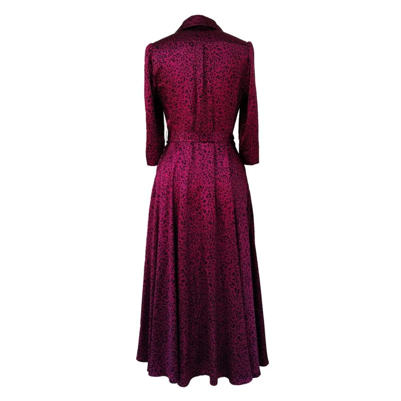 Marsden Dress Plum Leopard Viscose Print 8 Marsden Dress Plum Leopard Viscose Print - Image 6