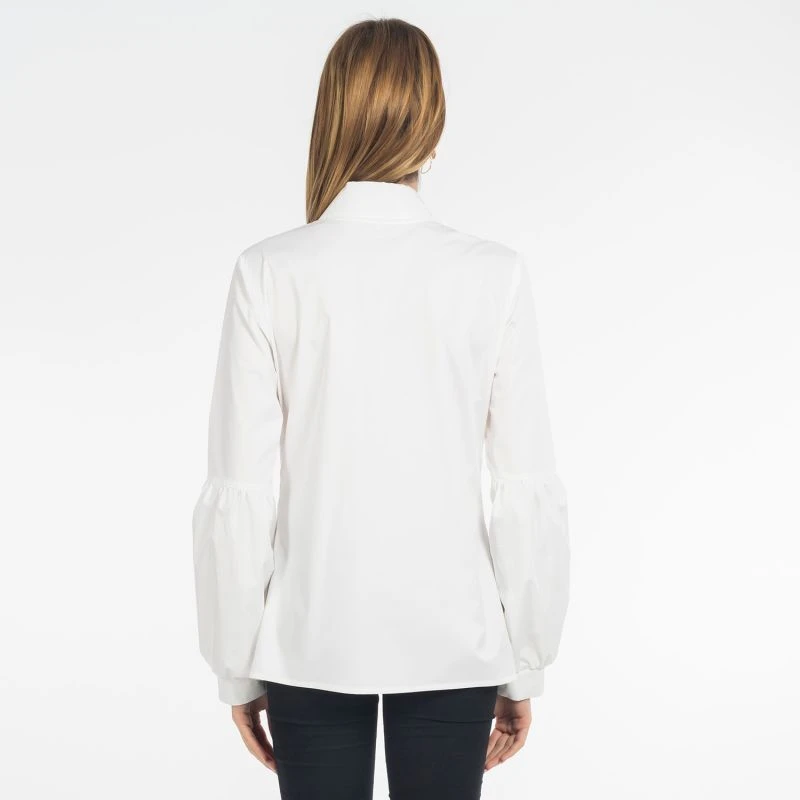 Ella White Cotton Shirt With Puffy Sleeves 5 Ella White Cotton Shirt With Puffy Sleeves - Image 3