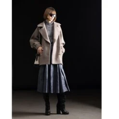 Designer Faux Leather Midi Skirt Dark Blue -Maison Close Sales kuo22fvhvacdcu9dwbsu