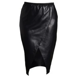 Lexi Leather Wrap Skirt Mid Length