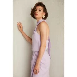 Palmero Halterneck Wrap Detail Dress In Lilac -Maison Close Sales l2mznnug1hoxuj5hwt5e