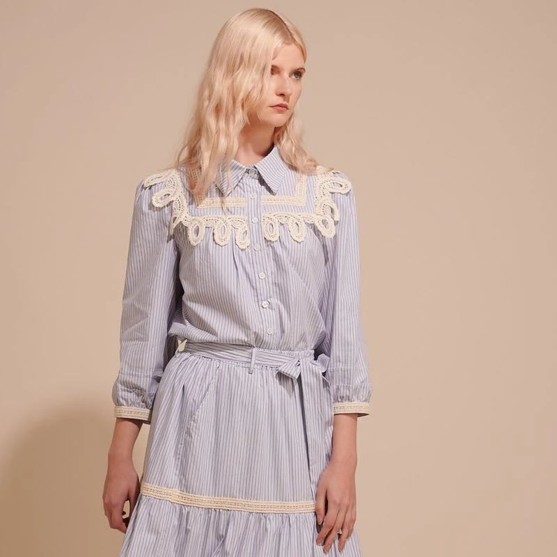 Lace And Striped Blouse 5 Lace And Striped Blouse - Image 3