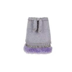 Lavender Handmade Knit Midi Skirt