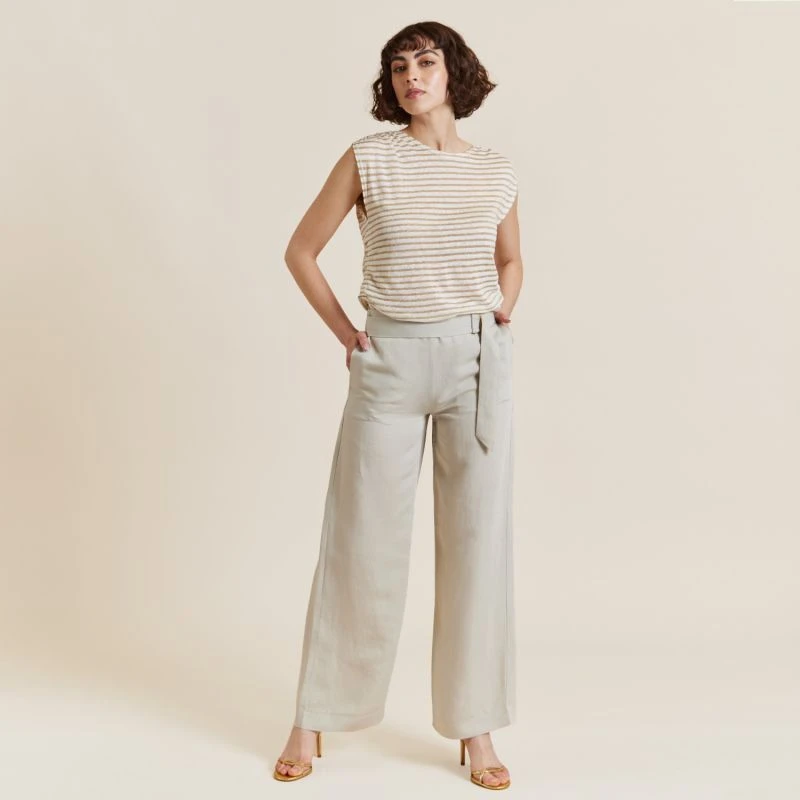 Hot On The Heels Stone Linen Trouser 4 Hot On The Heels Stone Linen Trouser - Image 2