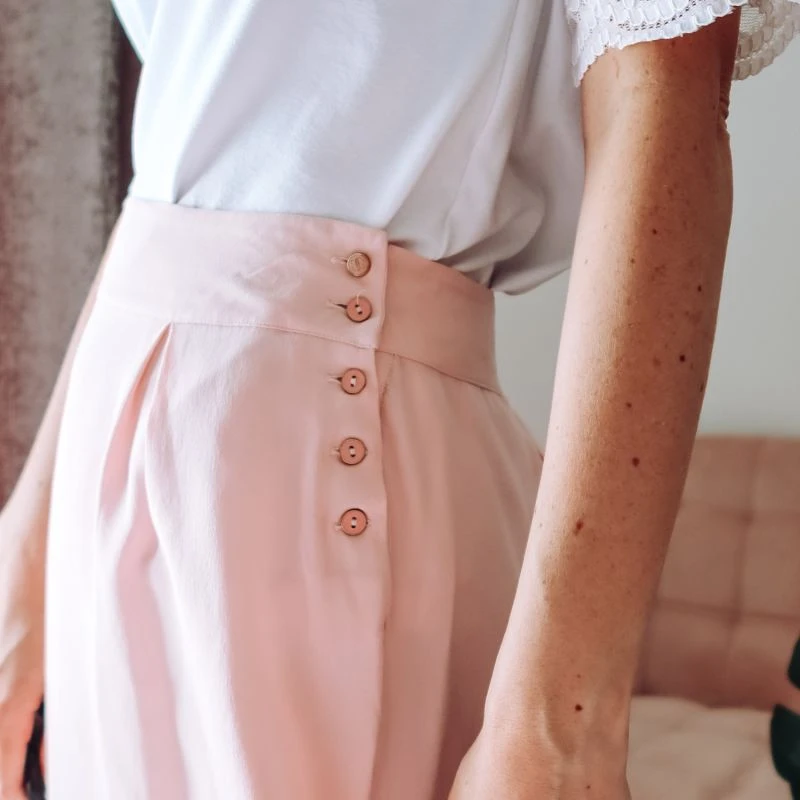 Pale Pink Silk Skirt 6 Pale Pink Silk Skirt - Image 4