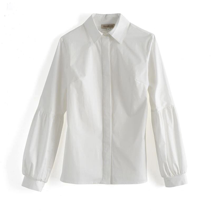 Ella White Cotton Shirt With Puffy Sleeves 3 Ella White Cotton Shirt With Puffy Sleeves