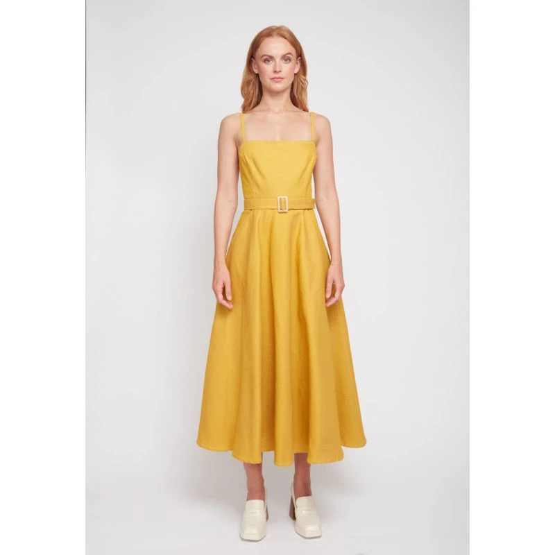 Matissa Yellow Denim Circle Skirt Dress 10 Matissa Yellow Denim Circle Skirt Dress - Image 8