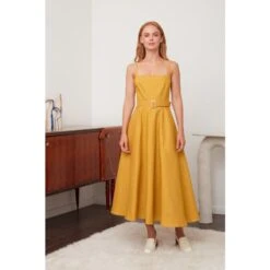 Matissa Yellow Denim Circle Skirt Dress 14 Matissa Yellow Denim Circle Skirt Dress -Maison Close Sales matissa yellow denim circle skirt dress 68109fa4cebdfee793f4428d6bef40ac