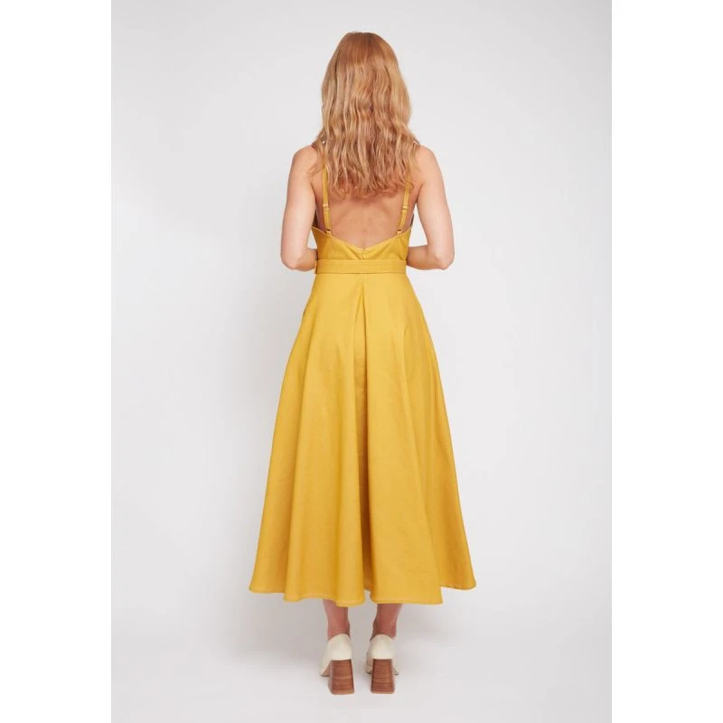 Matissa Yellow Denim Circle Skirt Dress 11 Matissa Yellow Denim Circle Skirt Dress - Image 9