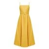 Matissa Yellow Denim Circle Skirt Dress