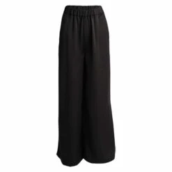 Melissa Elastic Waist Wide Leg Pant - Black