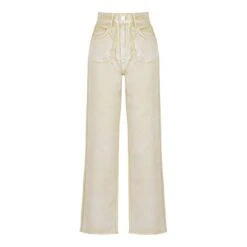 Metallic Straight Leg Jeans