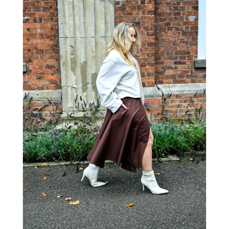 Meyer Wrap Midi Skirt In Chocolate With Pockets 4 Meyer Wrap Midi Skirt In Chocolate With Pockets - Image 2