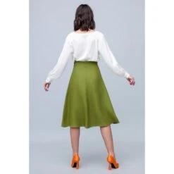 Moss Green Midi Skirt -Maison Close Sales moss green midi skirt 30b549f6299f63d543121a6a65554572