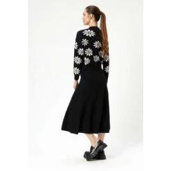 Knitted Ribbed Midi Skirt In Black -Maison Close Sales mps1j9mnlovcyk7ceqgz