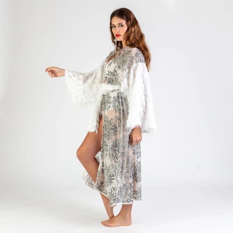 Grace - Silver Fairy Dust 100% Silk Maxi Skirt 12 Grace - Silver Fairy Dust 100% Silk Maxi Skirt - Image 10