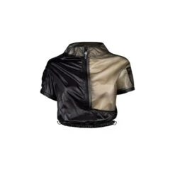 Short Nylon Blouse With Zip-Off Sleeves Nero Black -Maison Close Sales omlqupyfwk4242u4gv6w