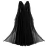 Terracotta Tulle Evening Gown Black