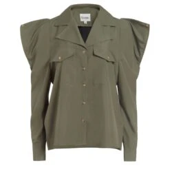 Open Shoulder Button Down, Olive