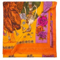 Pareo Silk Cotton The Tropical Paradise Orange -Maison Close Sales pareo silk cotton the tropical paradise orange 937acb18fd4c691e9967c259d842efe8