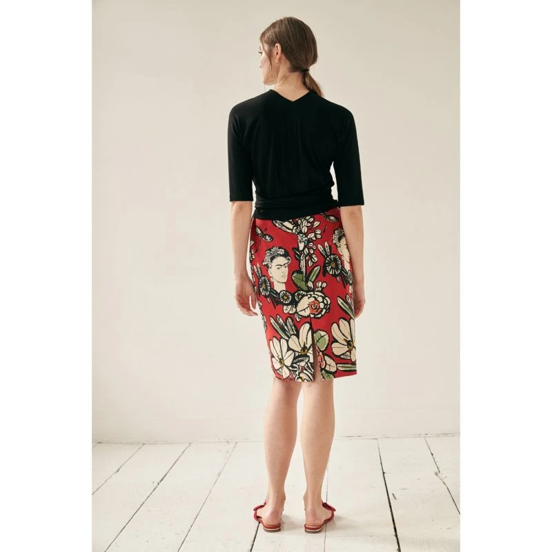 Pencil Skirt With Mexican Print Red 5 Pencil Skirt With Mexican Print Red - Image 3