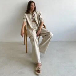 Petite Beige Linen Marta Trousers -Maison Close Sales petite beige linen marta trousers 16e91ca44737bbe8f700091619d2aba9