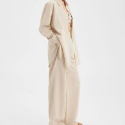 Petite Beige Linen Marta Trousers -Maison Close Sales petite beige linen marta trousers 69d2b7121c8a354fcebbc8902578f949