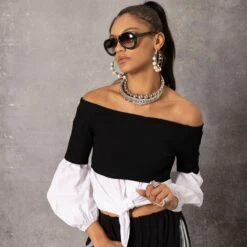 Poplin Two-Color Blouse -Maison Close Sales poplin two color blouse 490a632420b80f4bfd226ef8c7f0442a