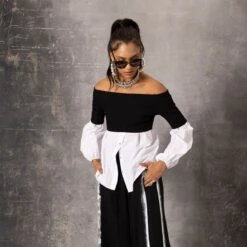 Poplin Two-Color Blouse -Maison Close Sales poplin two color blouse f04fcedb45a551d6f176a0c90d8662e3