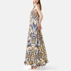 Porcelain Fever Dream – Pure Silk Slip Maxi Dress Blue, Gold, White -Maison Close Sales porcelain fever dream pure silk slip maxi dress blue gold white daced5925437b607fdd46b5984cf52ad