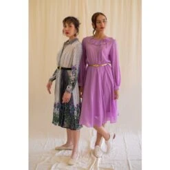 Purple Check Print Vintage Dress With Full Sleeves 33 Purple Check Print Vintage Dress With Full Sleeves -Maison Close Sales purple check print vintage dress with full sleeves 1499a30ba18ff5626e4daba1b693b0b4