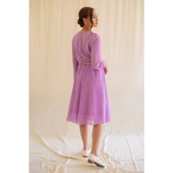 Purple Check Print Vintage Dress With Full Sleeves 21 Purple Check Print Vintage Dress With Full Sleeves -Maison Close Sales purple check print vintage dress with full sleeves 66397aaa8d0c0d1cbf13efc197d643df