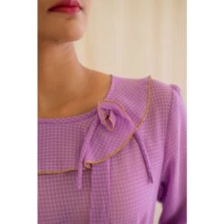 Purple Check Print Vintage Dress With Full Sleeves 24 Purple Check Print Vintage Dress With Full Sleeves -Maison Close Sales purple check print vintage dress with full sleeves 780dd7e442cdebb77a3eeaab256e9741