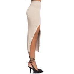 High-Slit Knit Midi Skirt -Maison Close Sales pwgysnvlowqkgatkf8jq