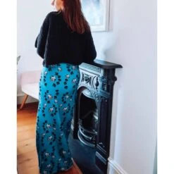 Teal Floral Maxi Jersey Skirt -Maison Close Sales qboteynypkfm8ixsxeic