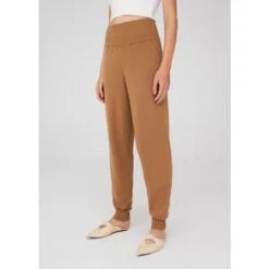 High Waist Cashmere Blend Knitwear Jogger Trousers - Brown -Maison Close Sales qkhupqg1vtna0wncrwuk