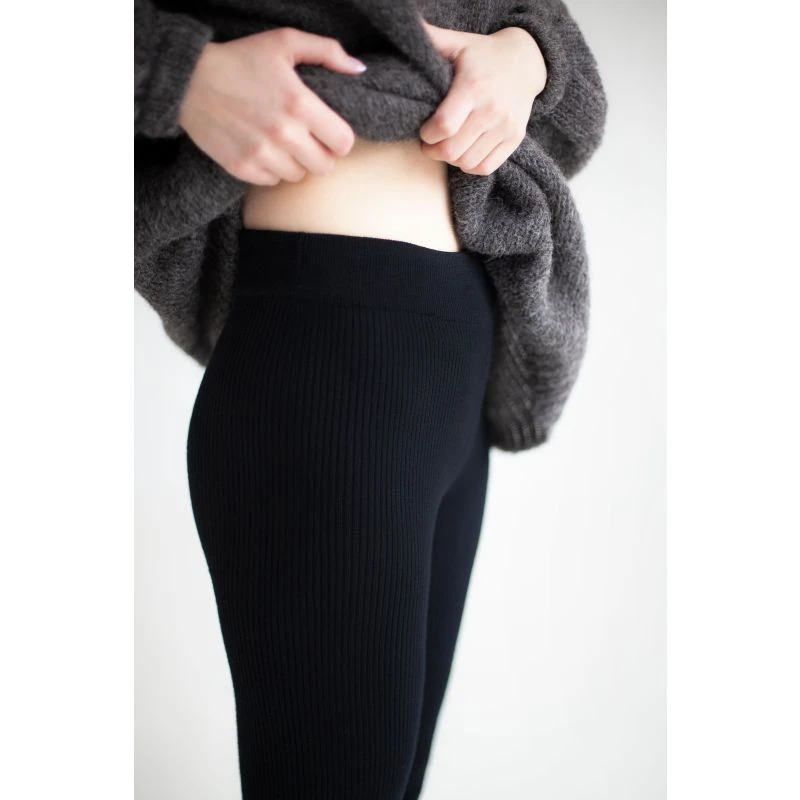 Barra Ribbed Merino Wool Leggings Black 7 Barra Ribbed Merino Wool Leggings Black - Image 5