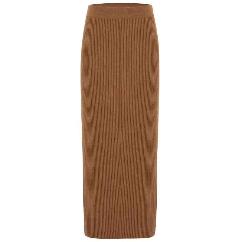 Rib Knitted Cashmere Blend Knitwear Pencil Skirt - Camel 3 Rib Knitted Cashmere Blend Knitwear Pencil Skirt - Camel