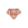 High Rise Peplum Skirt Bikini Bottom In Rose Gold